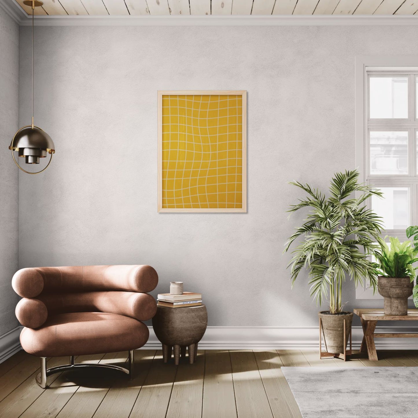 Golden Harmony: Abstract Canvas of Tranquility