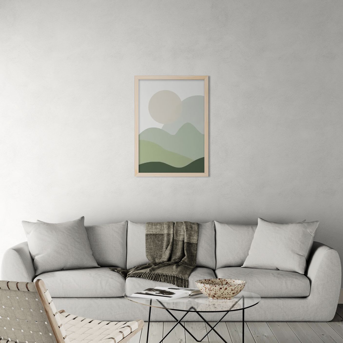 Botanical Serenity: Geometric Harmony Canvas