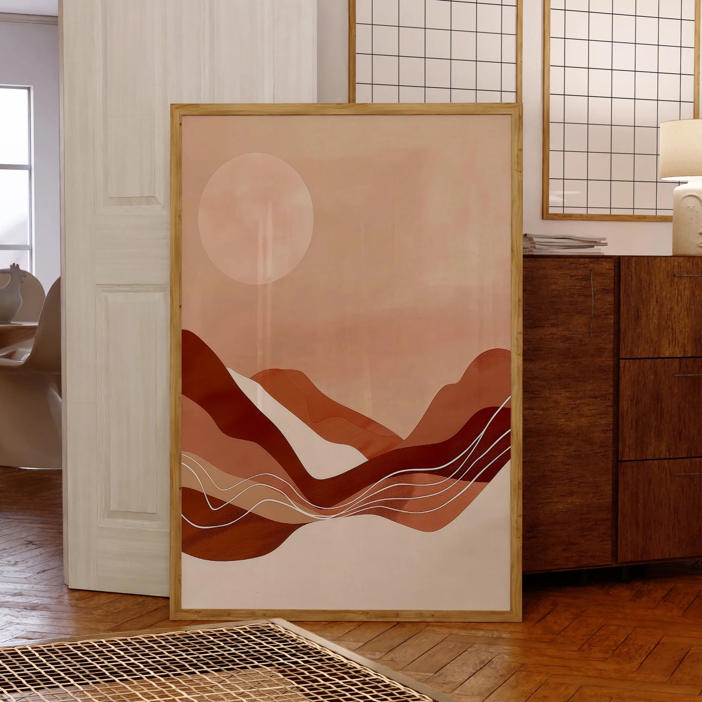 Abstract Sunrise Wall Art Modern Boho Decor Wall Art Prints Canvas Painting Poster Living Room Bedroom Home Decor