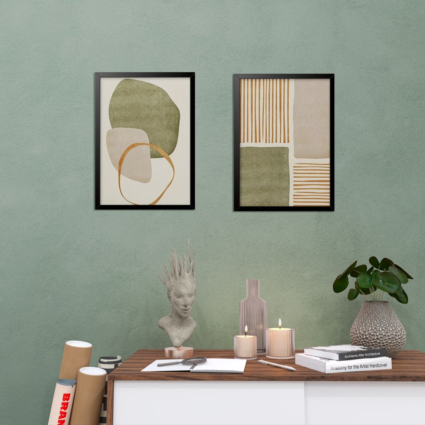 Botanical Serenity: Harmonious Canvas Trio