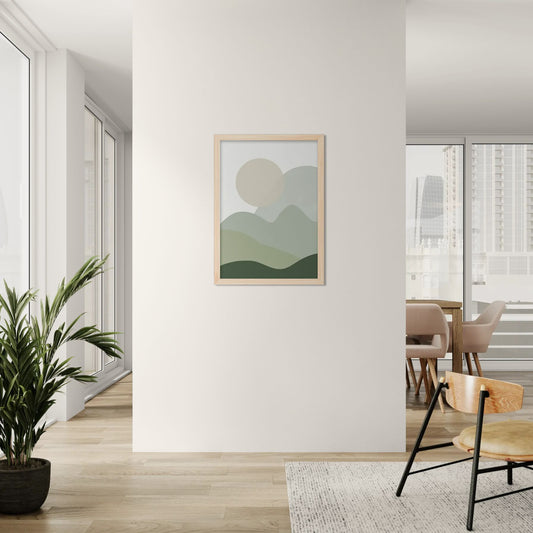 Botanical Serenity: Geometric Harmony Canvas