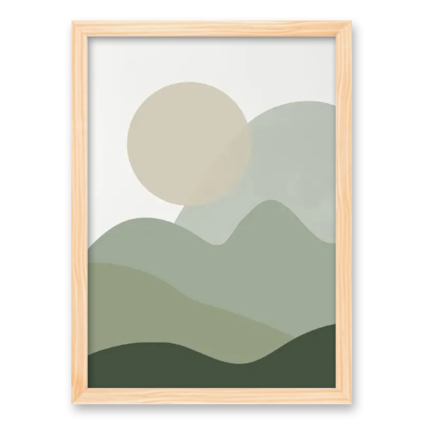 Botanical Serenity: Geometric Harmony Canvas