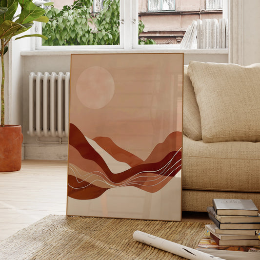 Abstract Sunrise Wall Art Modern Boho Decor Wall Art Prints Canvas Painting Poster Living Room Bedroom Home Decor