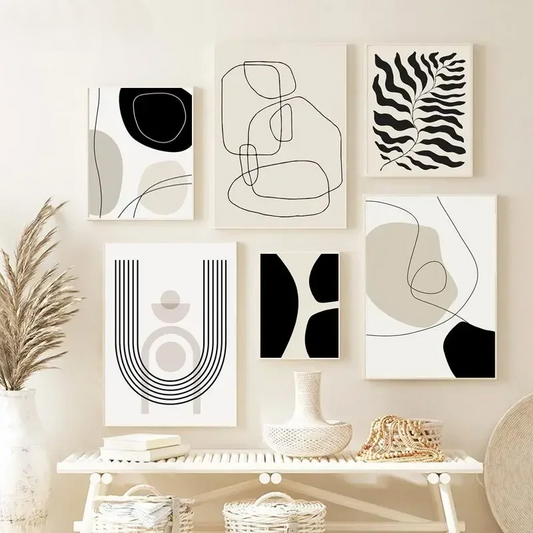 Harmony in Sage: Organic Minimalist Canvas